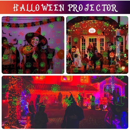 Proyector de luz de Halloween al aire libre, 6 girantes dinámicos de terror Hallomas Pattens proyección LED, impermeable,