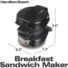 Hamilton Beach 25475 Máquina de sándwiches de desayuno, color gris, individual, Negro