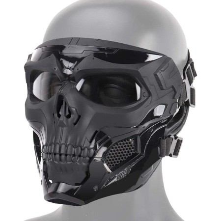 JFFCESTORE - Máscara táctica y casco rápido, máscara protectora de cara completa con diseño de calavera, uso de doble modo con