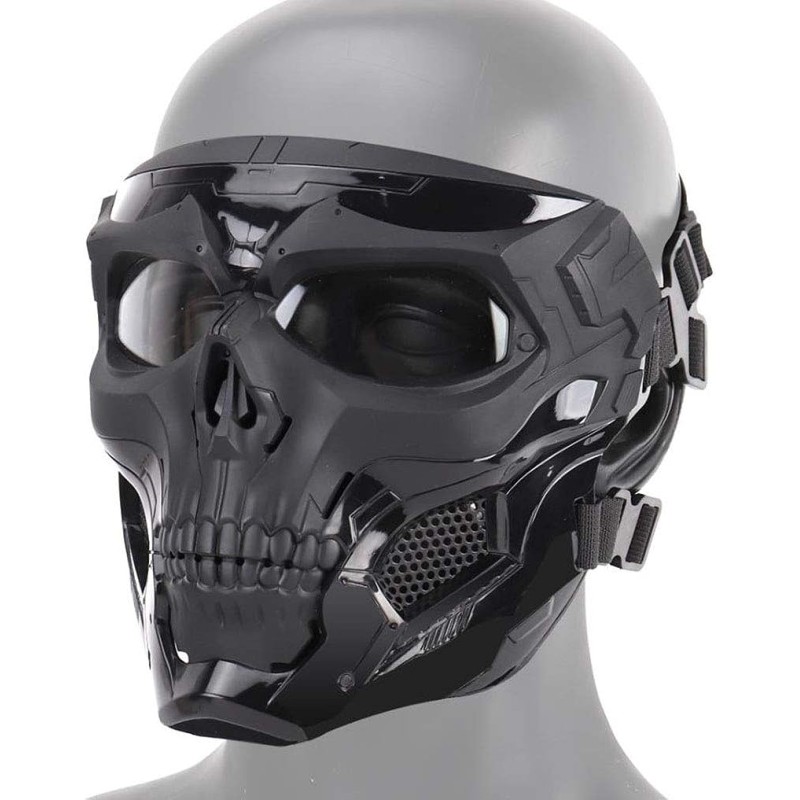 JFFCESTORE - Máscara táctica y casco rápido, máscara protectora de cara completa con diseño de calavera, uso de doble modo con