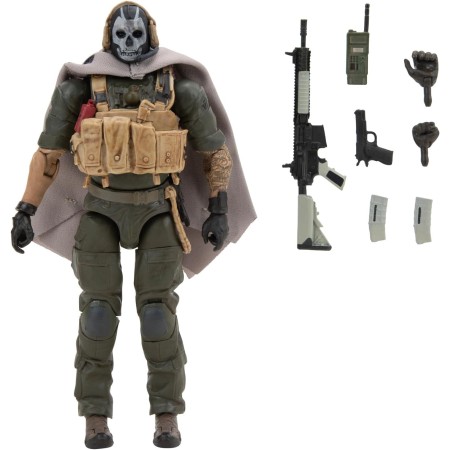 Call of Duty Ghost (Jawbone) - Figura articulada de 6.5 pulgadas con manos intercambiables y accesorios de armas