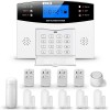 Clouree Sistema de alarma para el hogar con teclado, sistema de alarma de seguridad GSM para el hogar con sensor detector de
