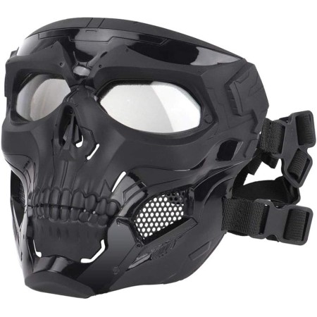 JFFCESTORE - Máscara táctica y casco rápido, máscara protectora de cara completa con diseño de calavera, uso de doble modo con