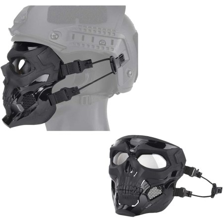 JFFCESTORE - Máscara táctica y casco rápido, máscara protectora de cara completa con diseño de calavera, uso de doble modo con