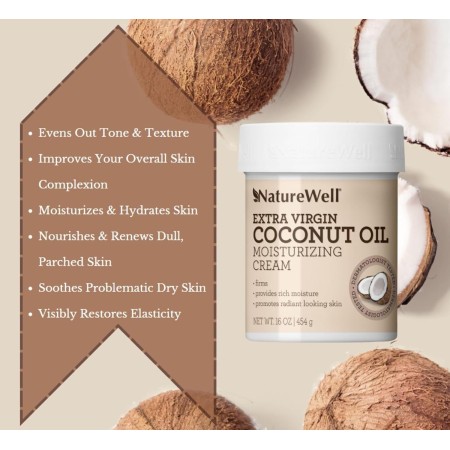 Crema facial y corporal hidratante NatureWell, Aceite de coco