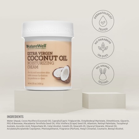 Crema facial y corporal hidratante NatureWell, Aceite de coco