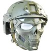 JFFCESTORE - Máscara táctica y casco rápido, máscara protectora de cara completa con diseño de calavera, uso de doble modo con