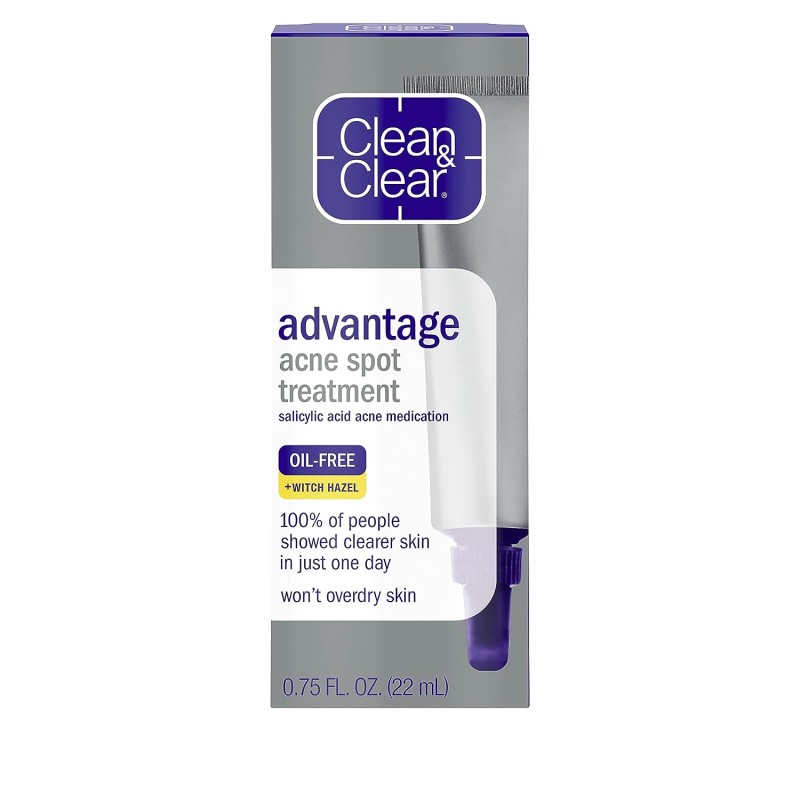 Clean & Clear Advantage - Crema de gel para tratamiento de manchas para el acné, 2% ácido salicílico, hamamelis, crema de