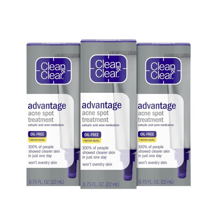 Clean & Clear Advantage - Crema de gel para tratamiento de manchas para el acné, 2% ácido salicílico, hamamelis, crema de