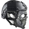 JFFCESTORE - Máscara táctica y casco rápido, máscara protectora de cara completa con diseño de calavera, uso de doble modo con