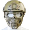 JFFCESTORE - Máscara táctica y casco rápido, máscara protectora de cara completa con diseño de calavera, uso de doble modo con