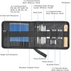 YOTINO Juego de 35 lápices de dibujo y boceto, juego de lápices de boceto profesionales en estuche de transporte con cremallera,
