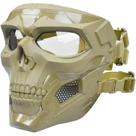 JFFCESTORE - Máscara táctica y casco rápido, máscara protectora de cara completa con diseño de calavera, uso de doble modo con