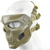 JFFCESTORE - Máscara táctica y casco rápido, máscara protectora de cara completa con diseño de calavera, uso de doble modo con