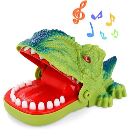 iShyan Juego de dientes de cocodrilo para niños, juego de dentista de dedo mordedor de cocodrilo divertido juego de dientes de