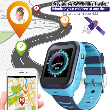 Reloj inteligente con GPS 4G para ancianos, seguimiento en tiempo real, llamadas telefónicas bidireccionales, rastreador GPS,