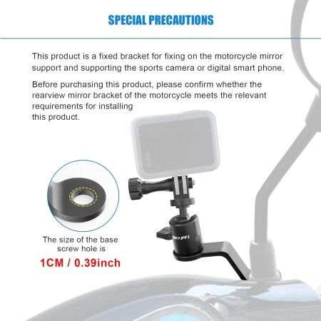 Soporte de espejo para cámaras o teléfonos celulares para cámaras GoPro Hero 9/8/7/6/5 Negro, Yi, AKASO, SJCAM, DJI Osmo cámaras