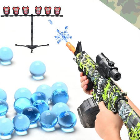 Juguete lanzador de bolas de gel con 30000 cuentas de agua, 2 modos de disparo, actividades de patio al aire libre, juego de