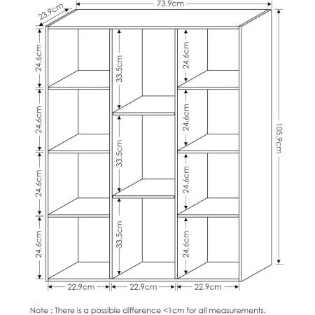 FURINNO 11107WH-GR 7 - Estantería reversible, 11 cubos, color blanco y verde