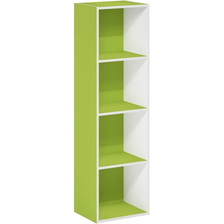 FURINNO 11107WH-GR 7 - Estantería reversible, 11 cubos, color blanco y verde