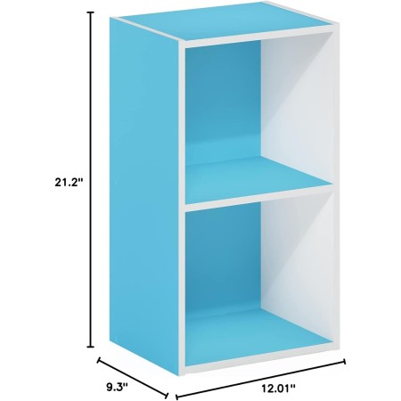 FURINNO 11107WH-GR 7 - Estantería reversible, 11 cubos, color blanco y verde