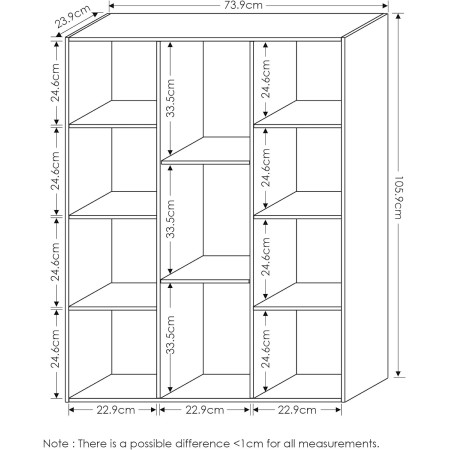 FURINNO 11107WH-GR 7 - Estantería reversible, 11 cubos, color blanco y verde