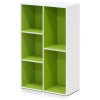 FURINNO 11107WH-GR 7 - Estantería reversible, 11 cubos, color blanco y verde