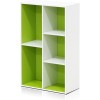 FURINNO 11107WH-GR 7 - Estantería reversible, 11 cubos, color blanco y verde