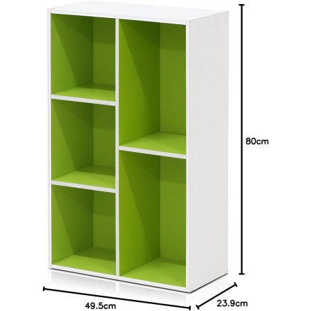 FURINNO 11107WH-GR 7 - Estantería reversible, 11 cubos, color blanco y verde