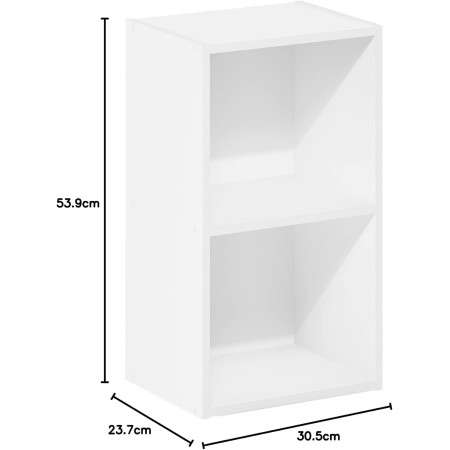 FURINNO 11107WH-GR 7 - Estantería reversible, 11 cubos, color blanco y verde