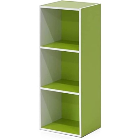 FURINNO 11107WH-GR 7 - Estantería reversible, 11 cubos, color blanco y verde