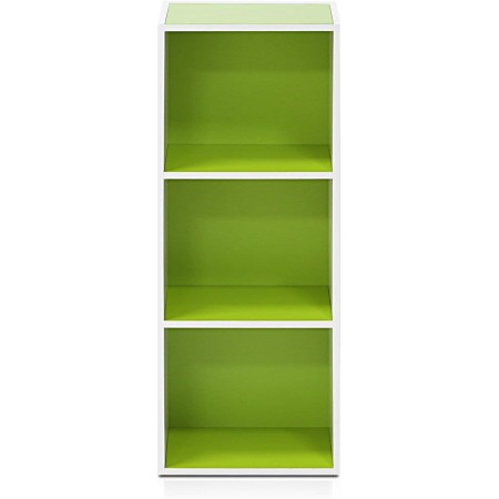 FURINNO 11107WH-GR 7 - Estantería reversible, 11 cubos, color blanco y verde