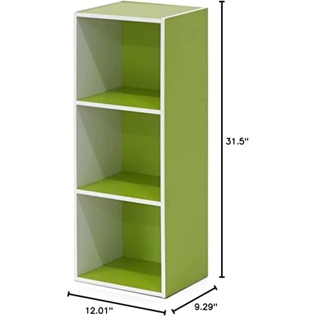 FURINNO 11107WH-GR 7 - Estantería reversible, 11 cubos, color blanco y verde