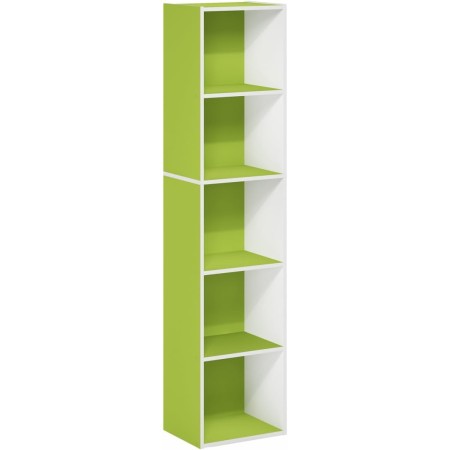 FURINNO 11107WH-GR 7 - Estantería reversible, 11 cubos, color blanco y verde