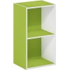 FURINNO 11107WH-GR 7 - Estantería reversible, 11 cubos, color blanco y verde