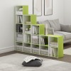 FURINNO 11107WH-GR 7 - Estantería reversible, 11 cubos, color blanco y verde