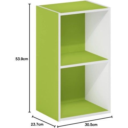 FURINNO 11107WH-GR 7 - Estantería reversible, 11 cubos, color blanco y verde