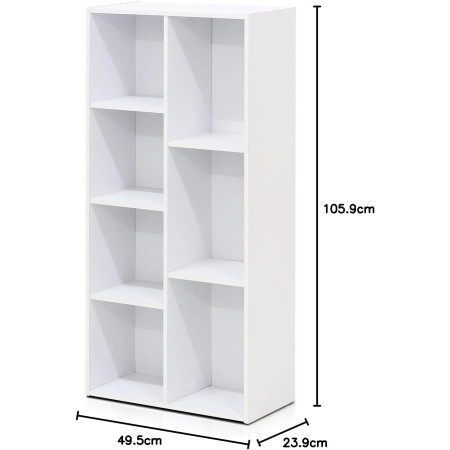 FURINNO 11107WH-GR 7 - Estantería reversible, 11 cubos, color blanco y verde