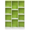 FURINNO 11107WH-GR 7 - Estantería reversible, 11 cubos, color blanco y verde