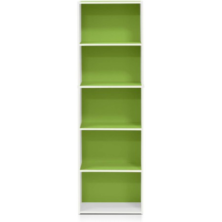 FURINNO 11107WH-GR 7 - Estantería reversible, 11 cubos, color blanco y verde