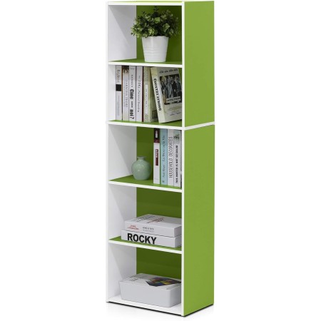 FURINNO 11107WH-GR 7 - Estantería reversible, 11 cubos, color blanco y verde