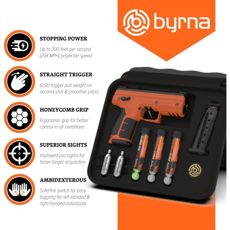 Byrna SD [Autodefensa] Pepper Ultimate Bundle - Spray de pimienta, lanzador de pimienta no letal, menos letal, defensa