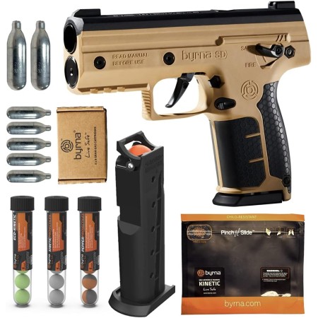 Byrna SD [Autodefensa] Pepper Ultimate Bundle - Spray de pimienta, lanzador de pimienta no letal, menos letal, defensa