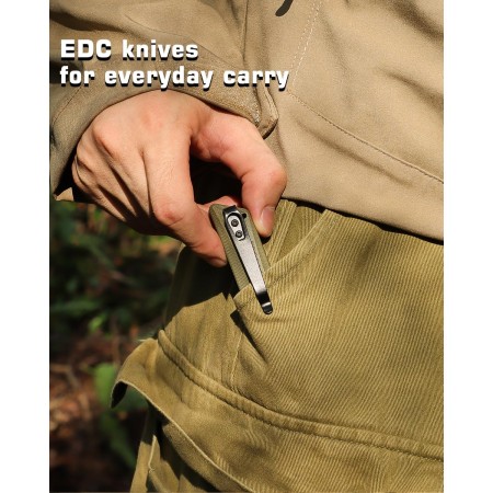 REMETTE Cuchillo de bolsillo táctico GD22K, cuchillo de bolsillo negro para hombres, apertura asistida por volteo, cuchillo