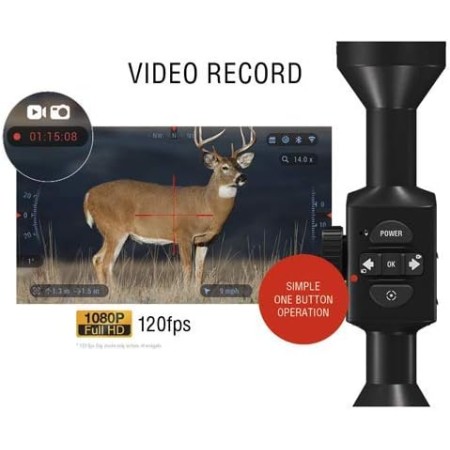 ATN X-Sight-4k Pro Smart Day/Night Scope con video Full HD rec, zoom suave, Bluetooth y Wi-Fi (transmisión, galería y controles)