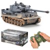 KIOMTRK 1:28 RC Tank Toys para niños, 9 canales de control remoto vehículos con sonido y luz, juguetes militares RC para niños