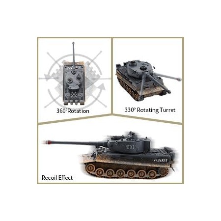 KIOMTRK 1:28 RC Tank Toys para niños, 9 canales de control remoto vehículos con sonido y luz, juguetes militares RC para niños