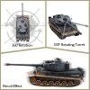 KIOMTRK 1:28 RC Tank Toys para niños, 9 canales de control remoto vehículos con sonido y luz, juguetes militares RC para niños