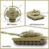 KIOMTRK 1:28 RC Tank Toys para niños, 9 canales de control remoto vehículos con sonido y luz, juguetes militares RC para niños