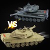 KIOMTRK 1:28 RC Tank Toys para niños, 9 canales de control remoto vehículos con sonido y luz, juguetes militares RC para niños